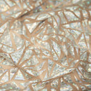 Abstract Triangle Foil Printed Mesh Fabric | Blue Moon Fabrics