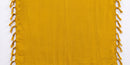 A vibrant Gold solid-color sarong with fringed tassel edges on both short ends, laid flat against a white background.