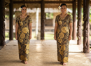Midnight Monstera Tatau Polyester Foil Fabric | Islands Fabric