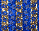 Royal Blue & Cedar Hibiscus, Sea Turtle Rayon Challis Fabric