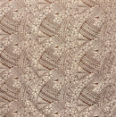 Russet Hibiscus and traditional Polynesian tattoo tribal print poly cotton fabric.