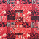 Traditional Polynesian Tapa Design Polyester Fabric