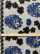 Black Hibiscus Flowers Tonga Seal Lace | Islands Fabric