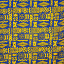 Yellow geometric pattern on a blue background