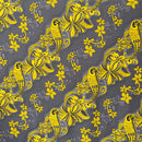 Diagonal Hibiscus Plumeria Sea Turtle Swirl Design Peachskin Fabric | Islands Fabric