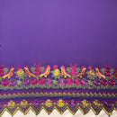 Floral Bird Embroidered Polyester Fabric | Islands Fabric