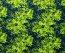Pattern of green leaves on a darker green background