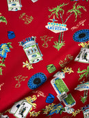 Tropical Vegas Jackpot Rayon Cotton 44 " Fabric | Islands Fabric