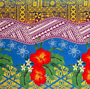 Tapa, Tribal Tattoo Hibiscus Plumeria Peachskin Fabric | Islands Fabric