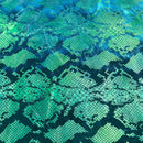 Jungle Cobra Foil Printed Stretch Velvet Fabric | Blue Moon Fabrics