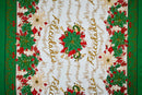 Green Musical Poinsettia Celebration Polyester Fabric