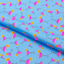 Martini Glass Printed Spandex Fabric | Blue Moon Fabrics