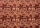 (Charcoal & Brown) Plumeria Flower Polyester Fabric