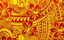 Golden Yellow & Red Plumeria Flower Polyester Sarong