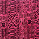 Pink Polynesian Motif Barkcloth Fabric