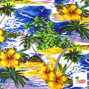 Hibiscus Hawaiian Sunset Peachskin Fabric | Islands Fabric