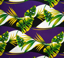 Purple colored Split Leaf & Palm Fabric