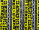 Grey, Yellow, Black Traditional Fiji Cotton Fabric