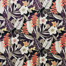 Eggplant/Black Tropical Garden Fabric