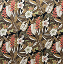 Olive/Brown colored Tropical Garden Fabric