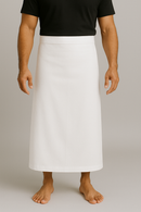 Black 100% polyester 'ie faitaga formal Samoan men's wrap fabric by Islands Fabric.