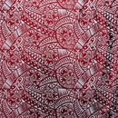 Traditional Polynesian Tattoo Hibiscus Design Polyester Foil Fabric