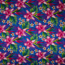 Hippeastrum Plumeria Birds of Paradise Palm leaves Fabric | Rayon