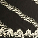 Hibisicus , Hibiscus Buds Single Border design | Poly-Cotton Fabric White