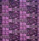 Lavander & Black Traditional Polynesian Tapa Light Barkcloth Fabric