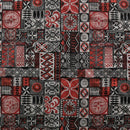 Taupe colored Traditional Polynesian Tapa design Polyester Fabric