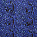 Blue colored Traditional Polynesian Tattoo Design Rayon Poplin Fabric